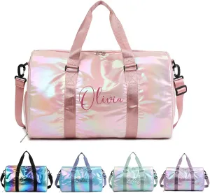 Custom Ballet Dance Bag for Girls, Embroidery Name, Personalised Sport Gym Bag for with Wet Dry Pockets & Shoe Compartment, Travel Duffel, Weekender Overnight for Women, Bridesmaid Gift, Birthday Gift