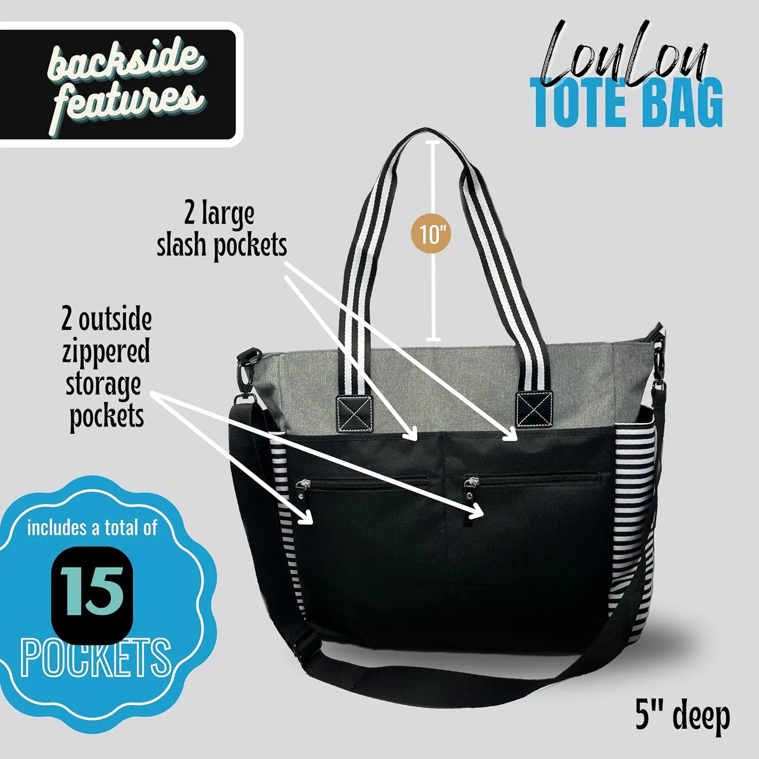 Custom Designed Personalized Brooke & Jess Designs Nurse Tote Bag Laptop Computer Work Travel Bag with Zipper and Interior Pockets (Teal)