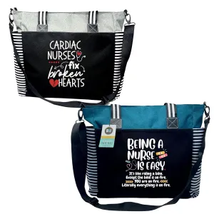 Custom Designed Personalized Brooke & Jess Designs Nurse Tote Bag Laptop Computer Work Travel Bag with Zipper and Interior Pockets (Teal)