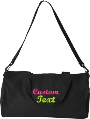 Custom Sport Duffel Bags for Men, Women, Recycled, Black - Your Name - Personalized Weekender Bag for Gym, Overnight, Travel