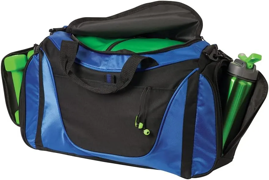Custom Sport Duffel Bags for Men, Women, Two-Tone, Navy - Add Your Name - Personalized Weekender Bag for Gym, Overnight, Travel