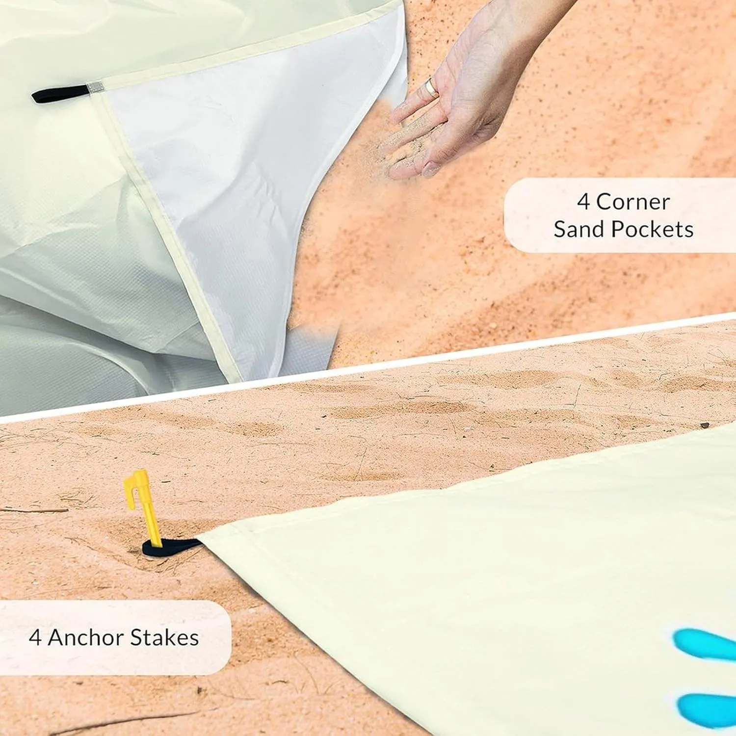 Custom Waterproof Beach Blanket - 110''x118'' Oversized Sandproof Personalized Beach Mat - Extra Large Portable Beach Blankets for Outdoor Picnic Hiking