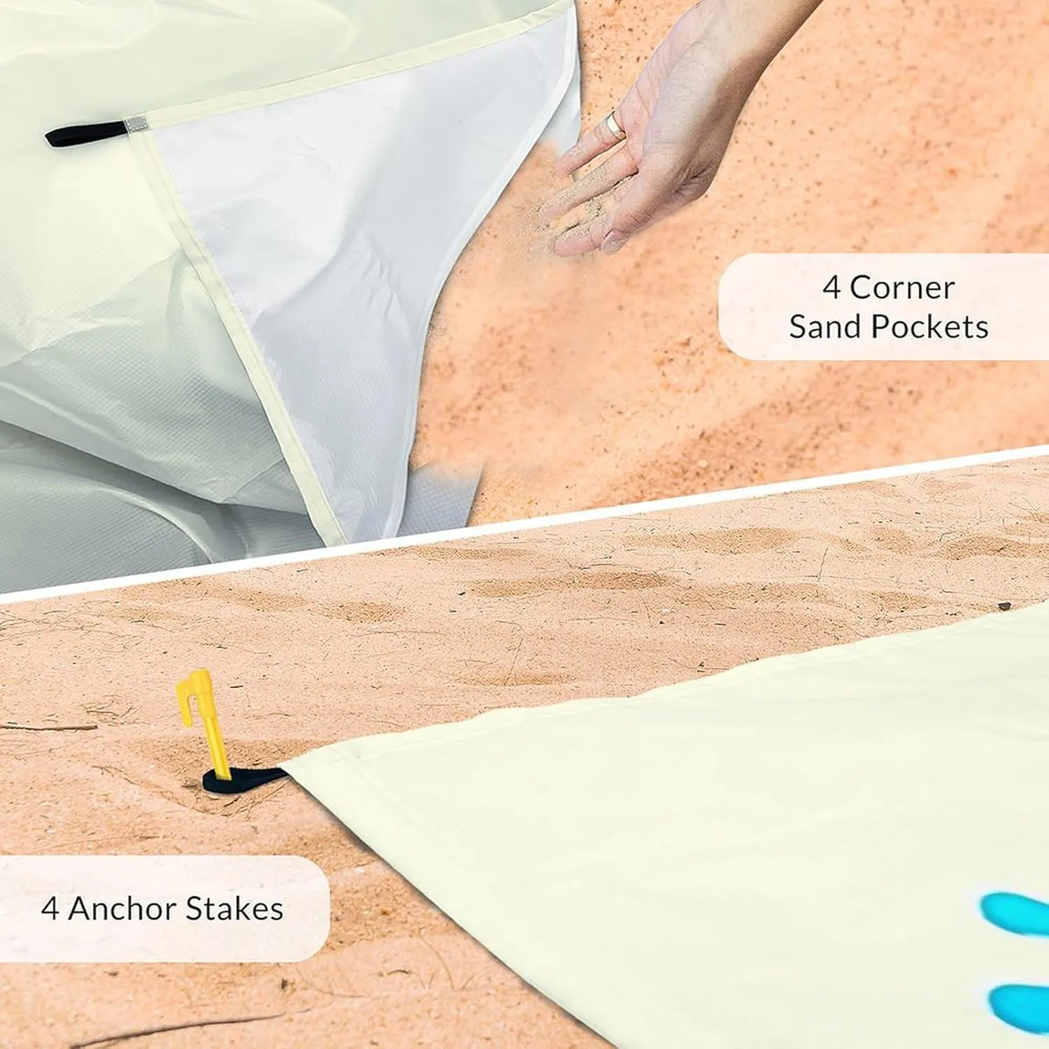 Custom Waterproof Beach Blanket - 78''x86'' Big Sandproof Personalized Beach Mat - Large Portable Beach Blankets for Outdoor Picnic Hiking