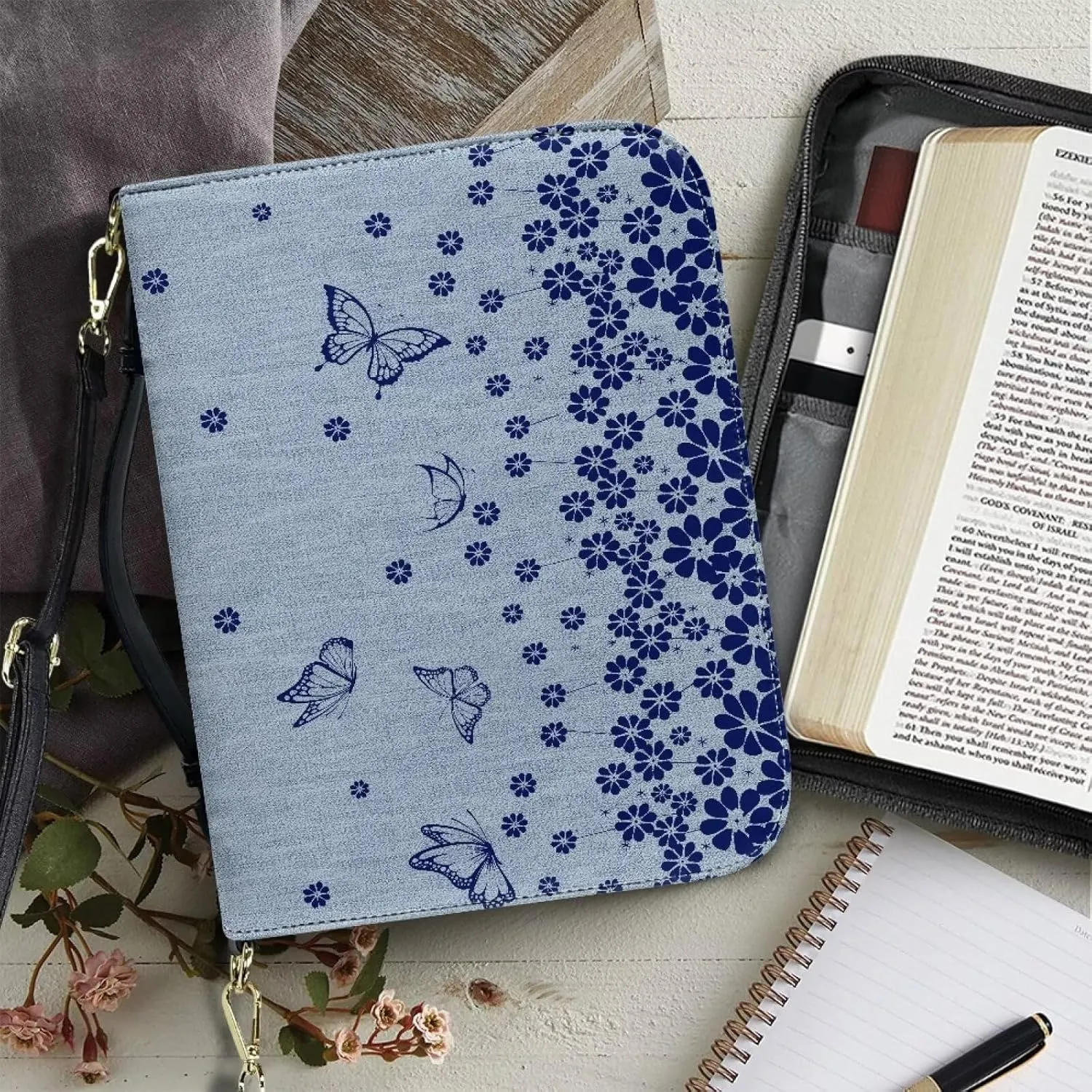 Customization Bible Cover Church Book Cover,Carrying Book Case Crossbody Bag Bible Protective with Zipper