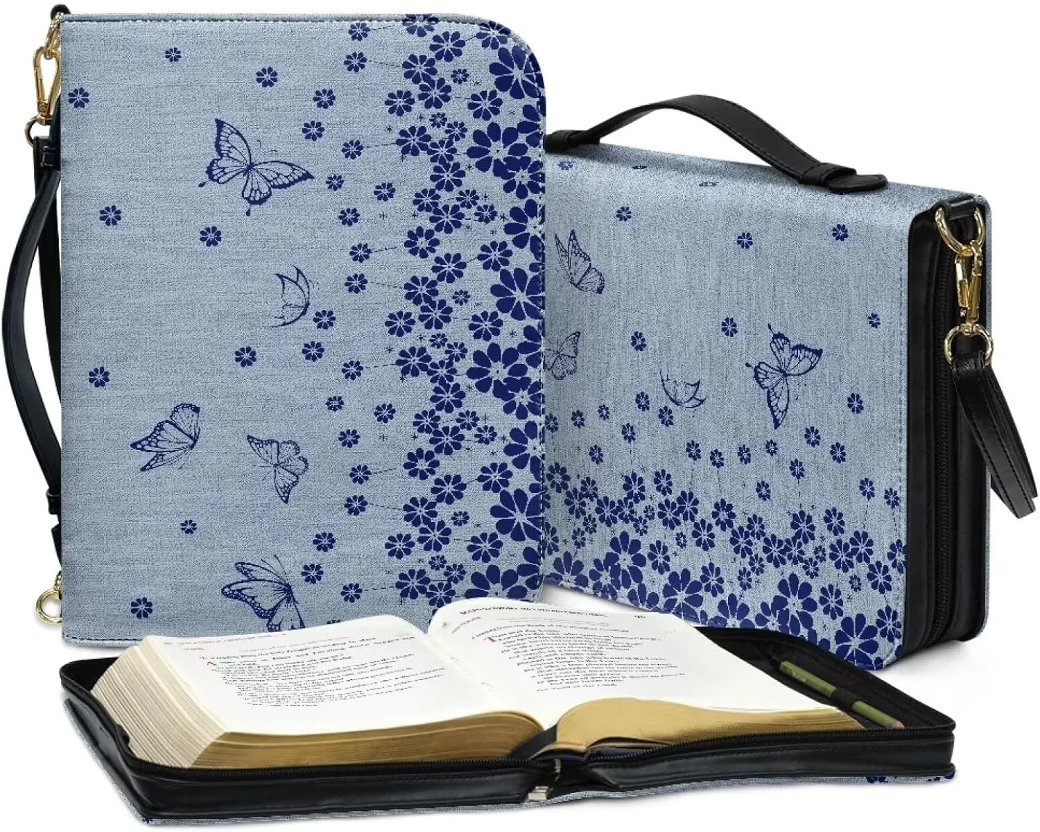 Customization Bible Cover Church Book Cover,Carrying Book Case Crossbody Bag Bible Protective with Zipper