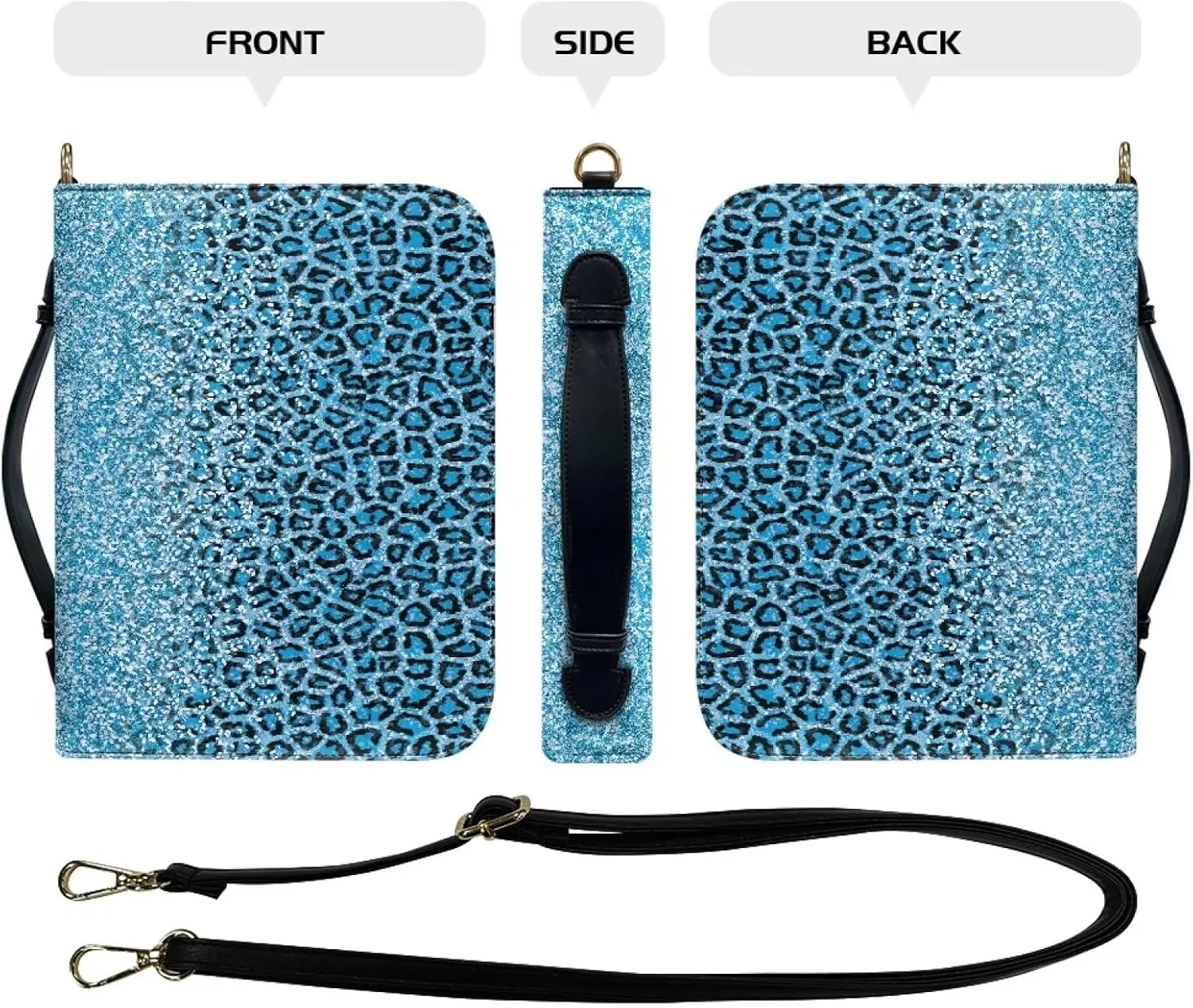 Customization Bible Cover Church Book Cover,Carrying Book Case Crossbody Bag Bible Protective with Zipper