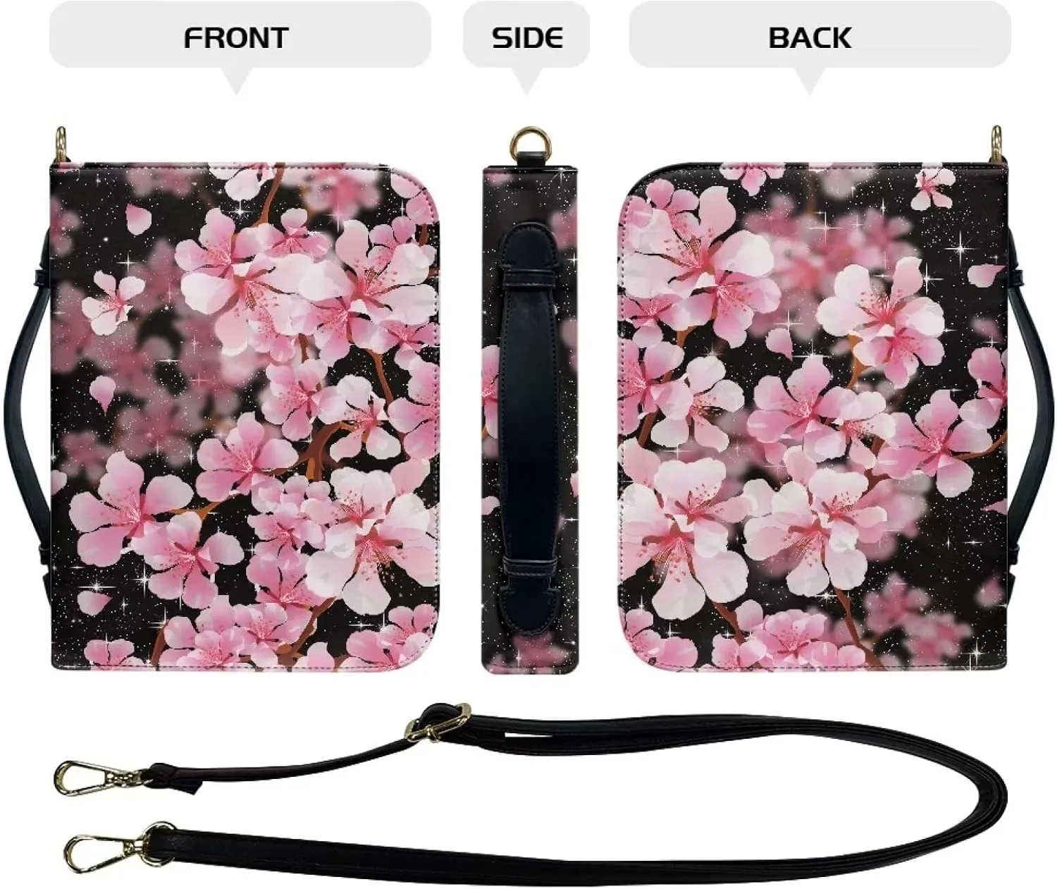 Customization Bible Cover Church Book Cover,Carrying Book Case Crossbody Bag Bible Protective with Zipper