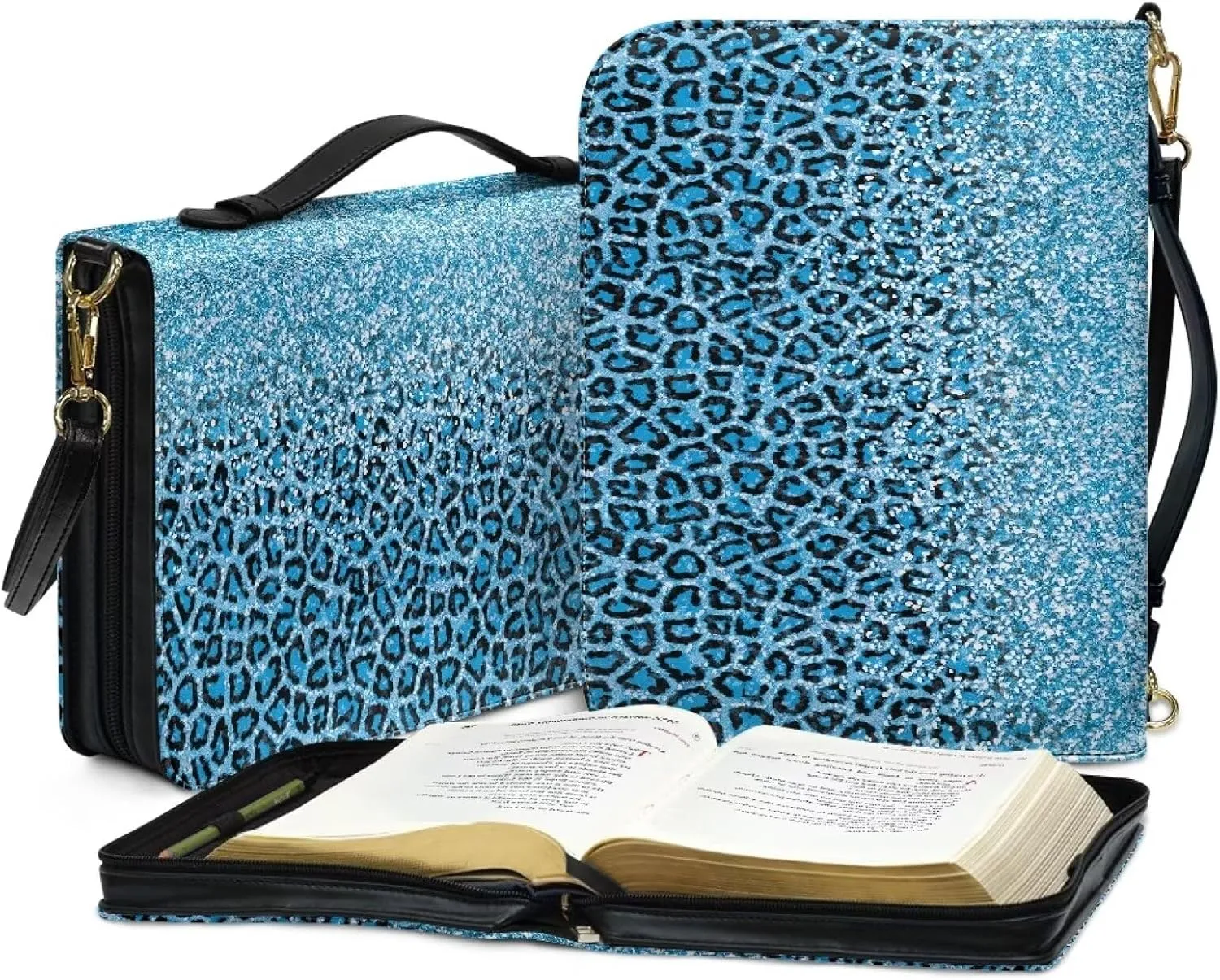 Customization Bible Cover Church Book Cover,Carrying Book Case Crossbody Bag Bible Protective with Zipper