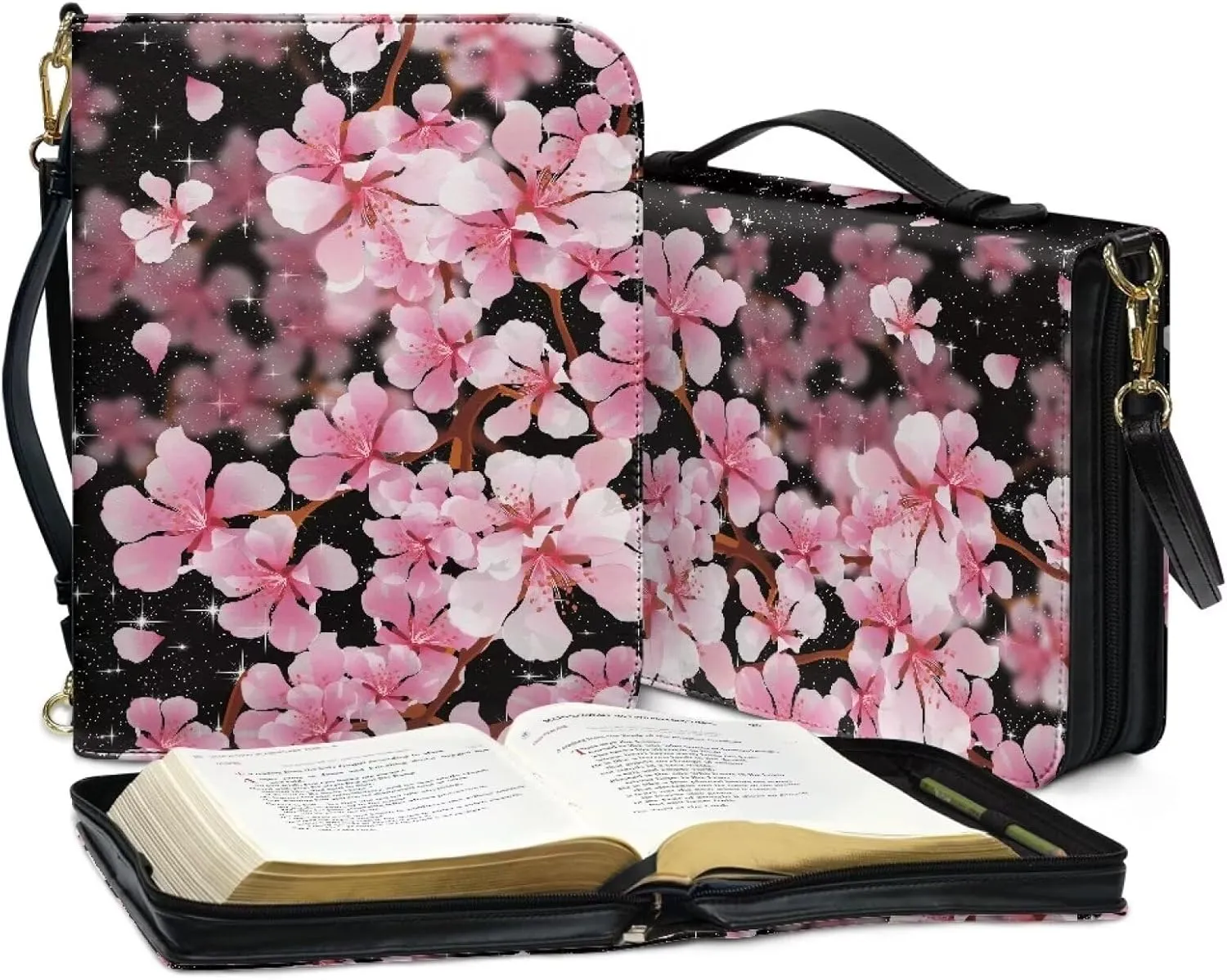 Customization Bible Cover Church Book Cover,Carrying Book Case Crossbody Bag Bible Protective with Zipper