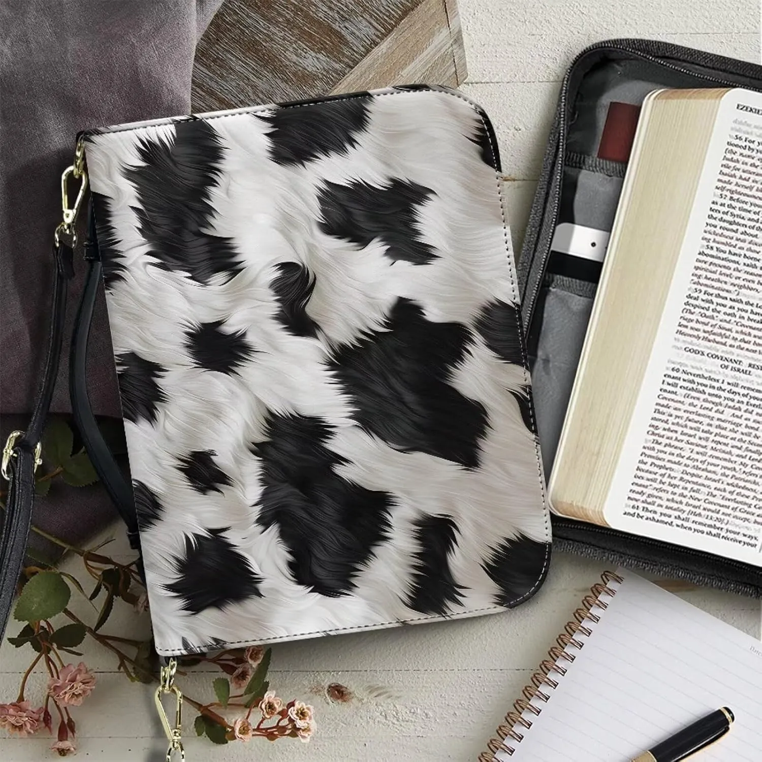 Customization Bible Cover Church Book Cover,Carrying Book Case Crossbody Bag Bible Protective with Zipper