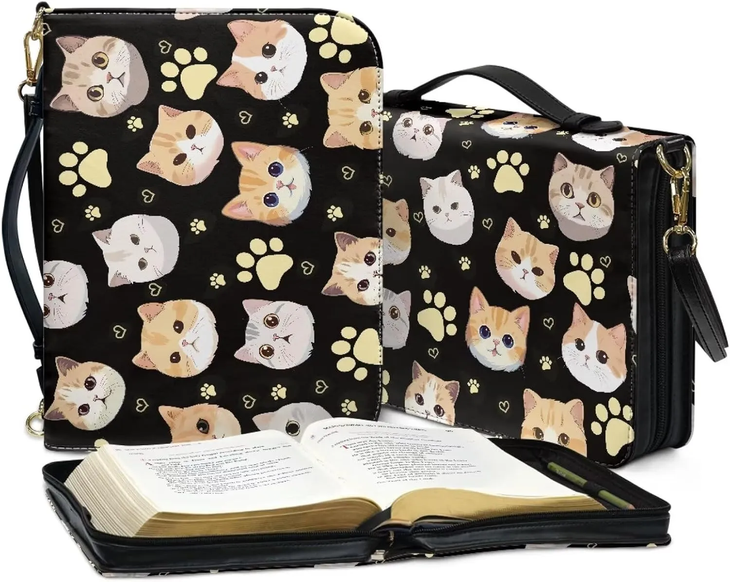 Customization PU Leather Bible Cover Church Book Cover,Carrying Book Case Crossbody Bag Bible Protective