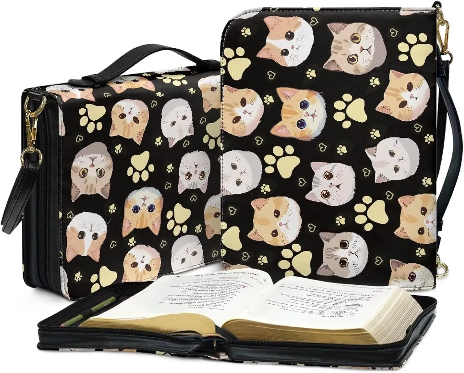 Customization PU Leather Bible Cover Church Book Cover,Carrying Book Case Crossbody Bag Bible Protective