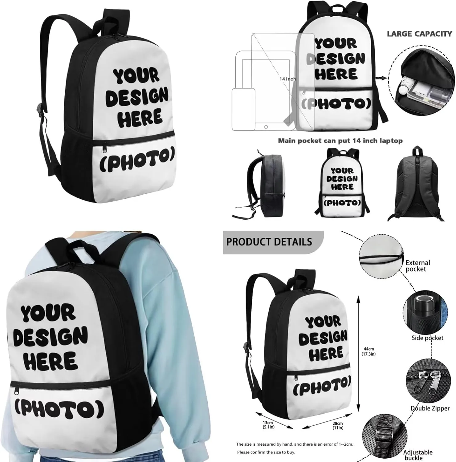 Customized School Bags for Girls 7-10 with Lunch Bag Keychain with Strap and Zipper Pencil Pouch Ergonomic Decompression 4 In 1 for Kids School Bag Book Bag Set 17 Inch