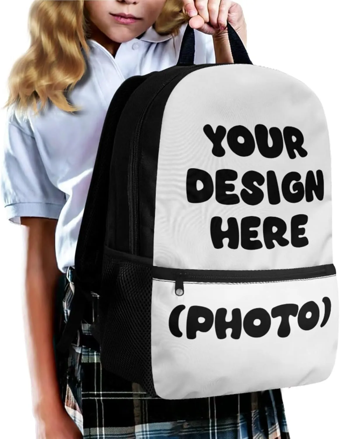 Customized School Bags for Girls 7-10 with Lunch Bag Keychain with Strap and Zipper Pencil Pouch Ergonomic Decompression 4 In 1 for Kids School Bag Book Bag Set 17 Inch