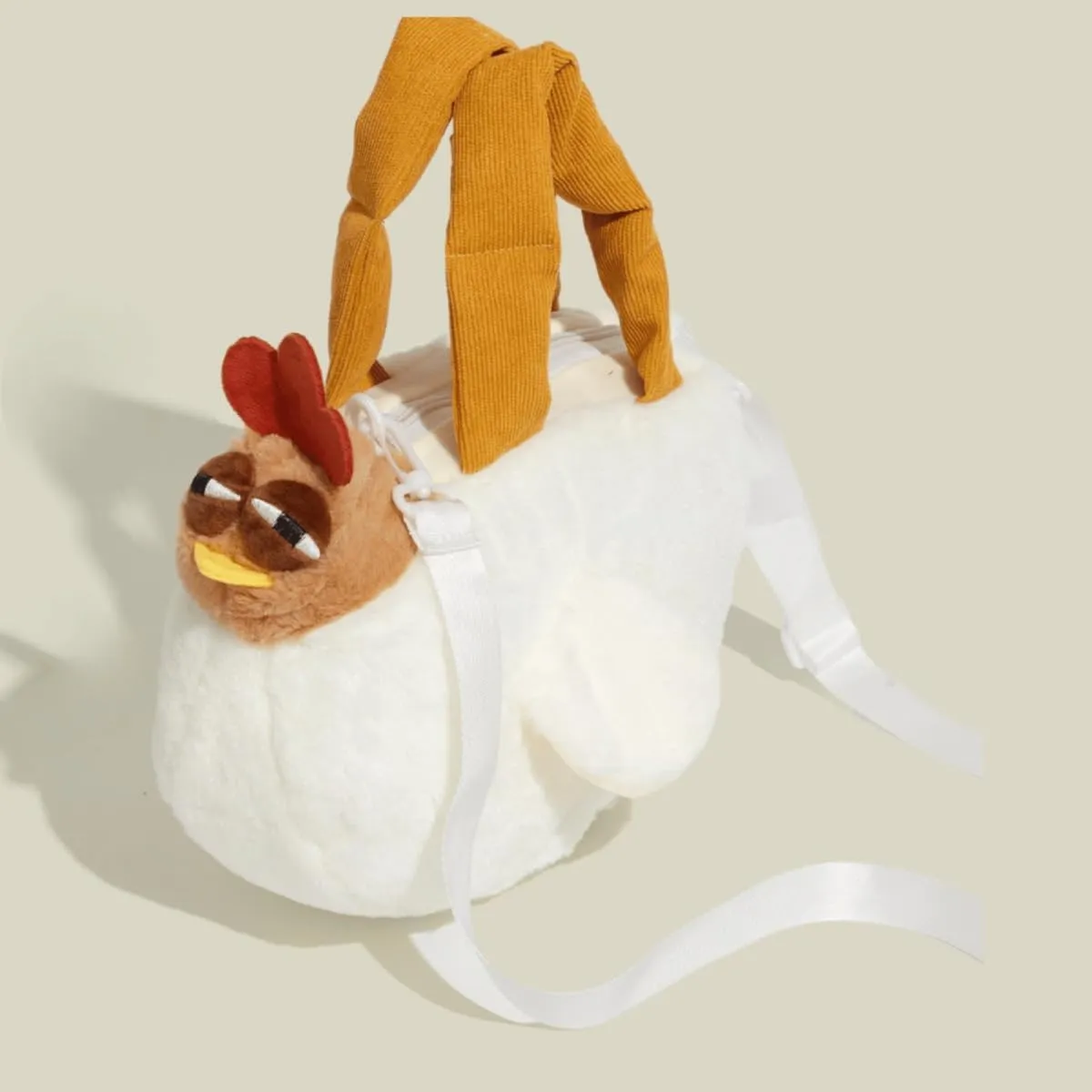 Cute Chicken Purse, Kawaii Funny Novelty Chick Crossbody Bag for Women, Mini Plush Hen Purse with Adjustable Strap