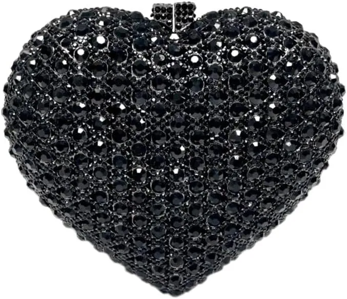 Cute Heart Shape Crystal Clutch Purse Mini Handbag Rhinestone Evening Bag Wedding Party Evening Clutch Bag