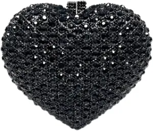 Cute Heart Shape Crystal Clutch Purse Mini Handbag Rhinestone Evening Bag Wedding Party Evening Clutch Bag