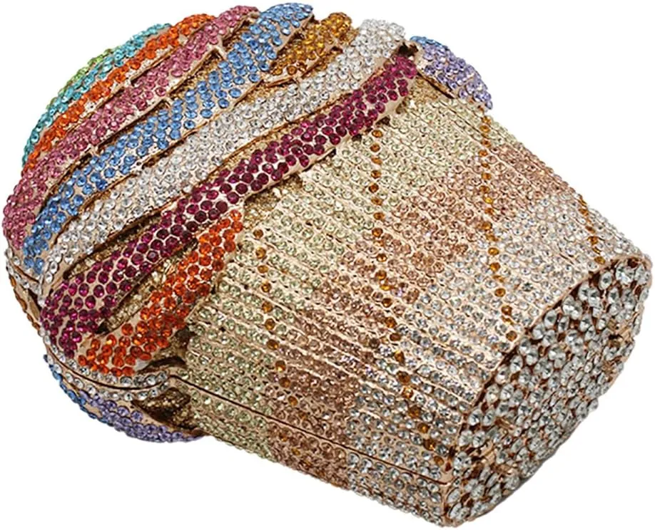 Cute Ice Cream Crystal Clutch Summer Rhinestone Evening Bag for Party Wedding Prom Clutch Crossbody Bag