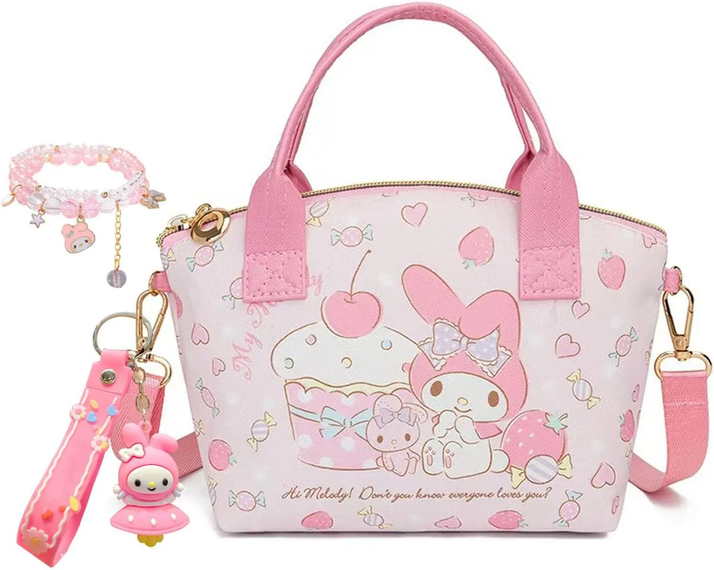 Cute Mini Crossbody Bag Purse, Handbag with Adjustable Shoulder Strap and Bracelet, Shoulder Bag for Women Girls