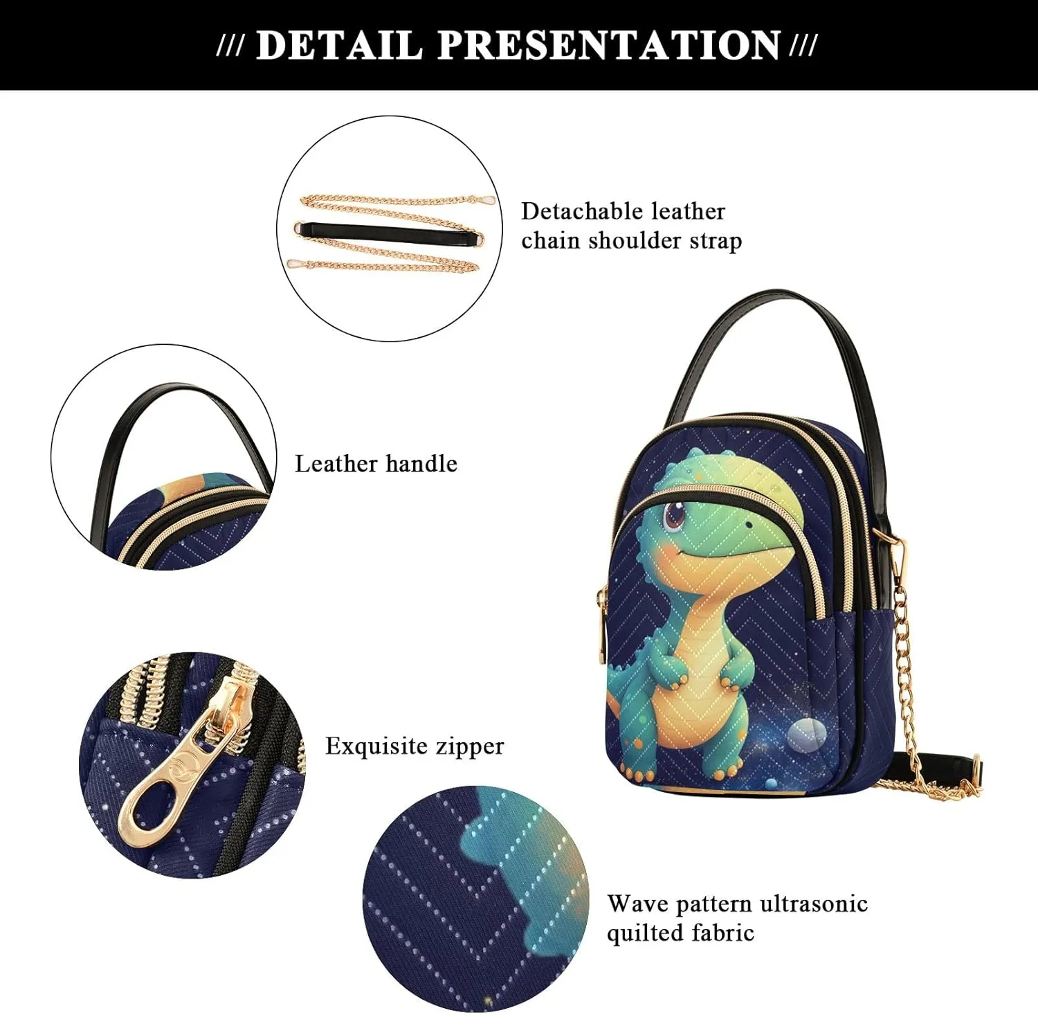 Cute Quilted Crossbody Bag Small Shoulder Purse Women's Handbags Phone Purse with Chain