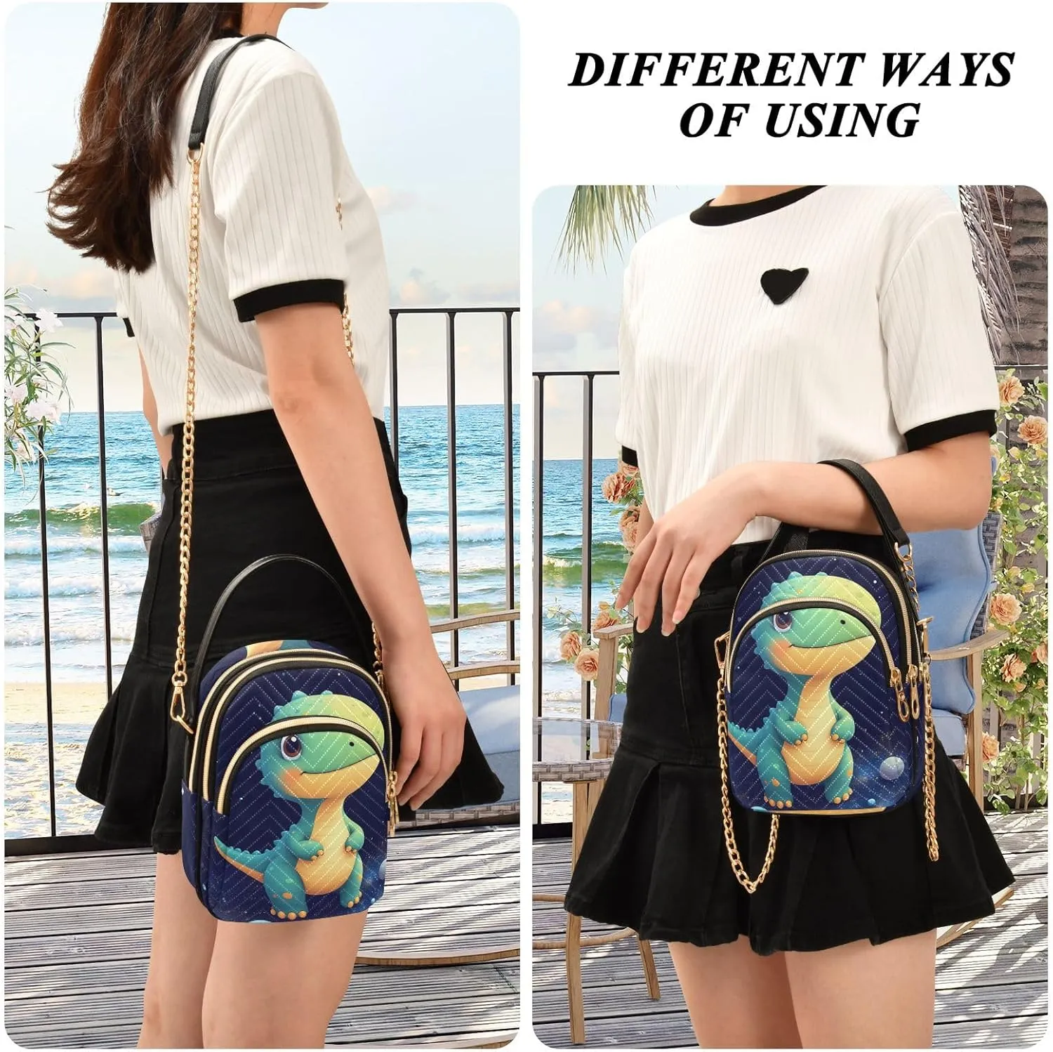 Cute Quilted Crossbody Bag Small Shoulder Purse Women's Handbags Phone Purse with Chain