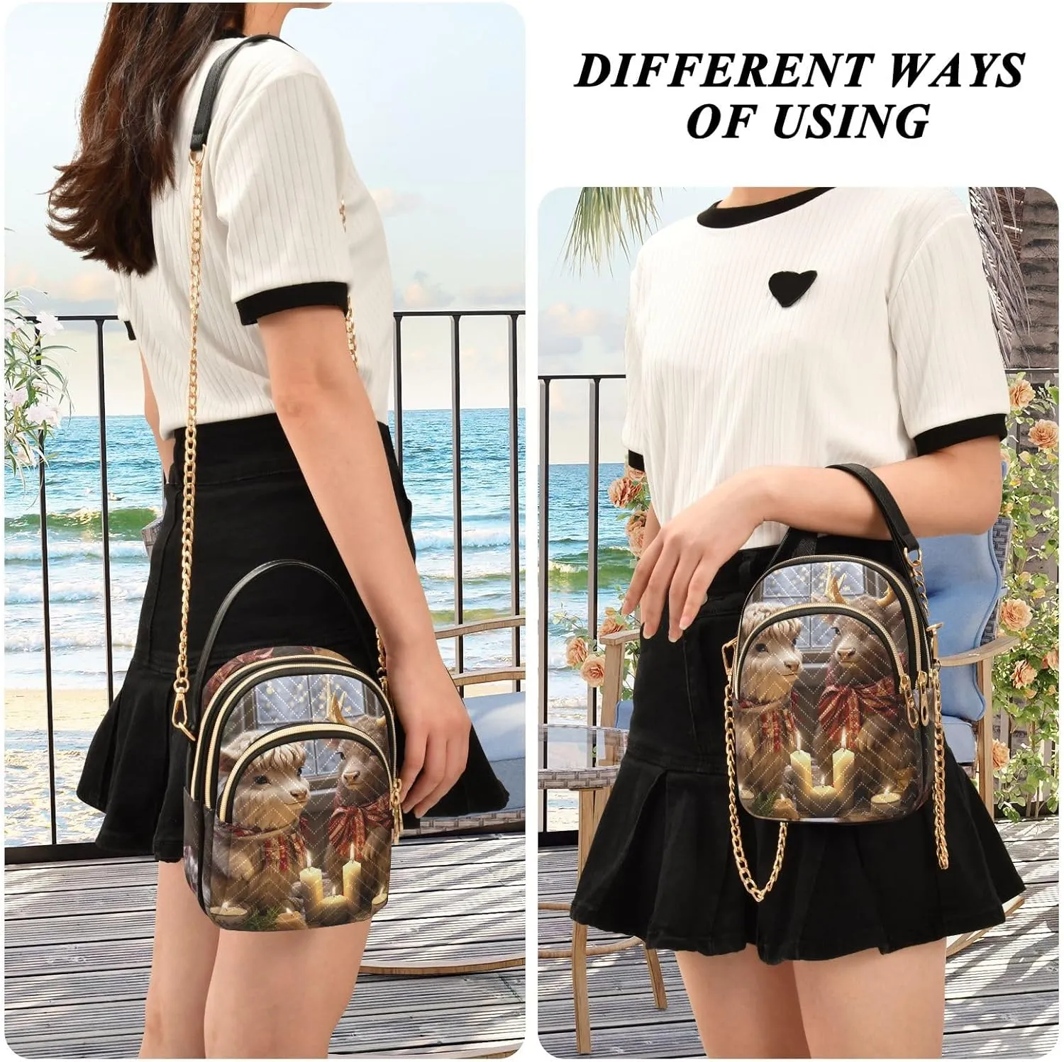 Cute Women's Crossbody Handbags Purse with Chain
