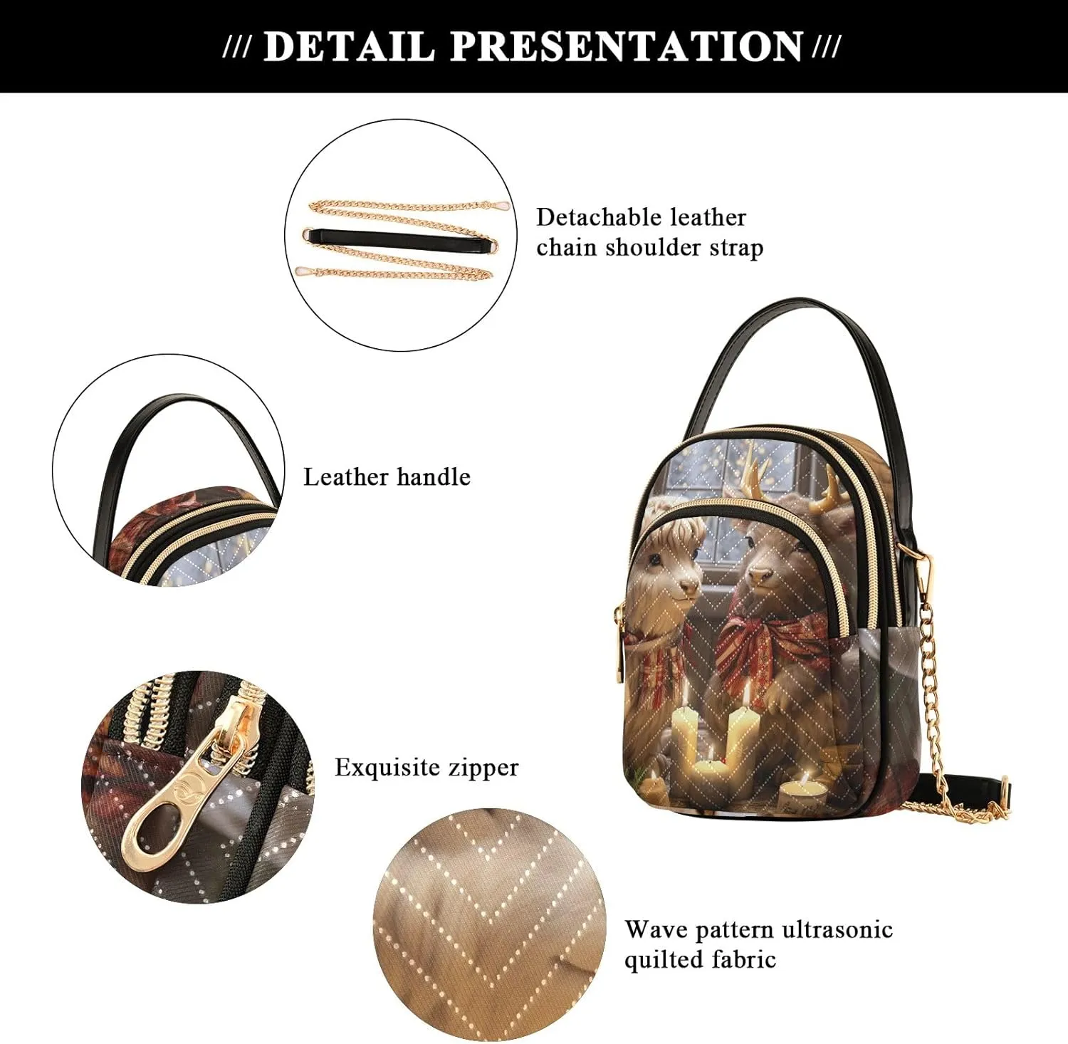 Cute Women's Crossbody Handbags Purse with Chain