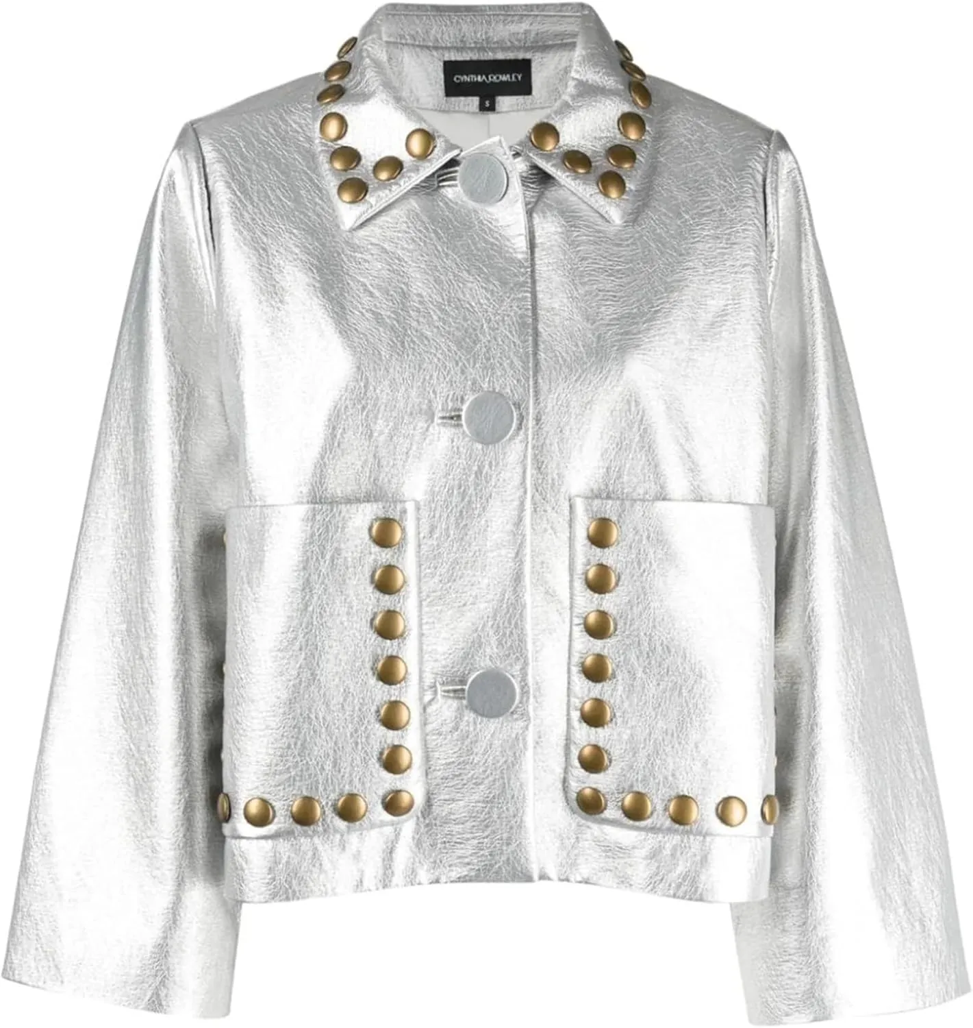 Cynthia Rowley Studded Vegan Leather Jacket
