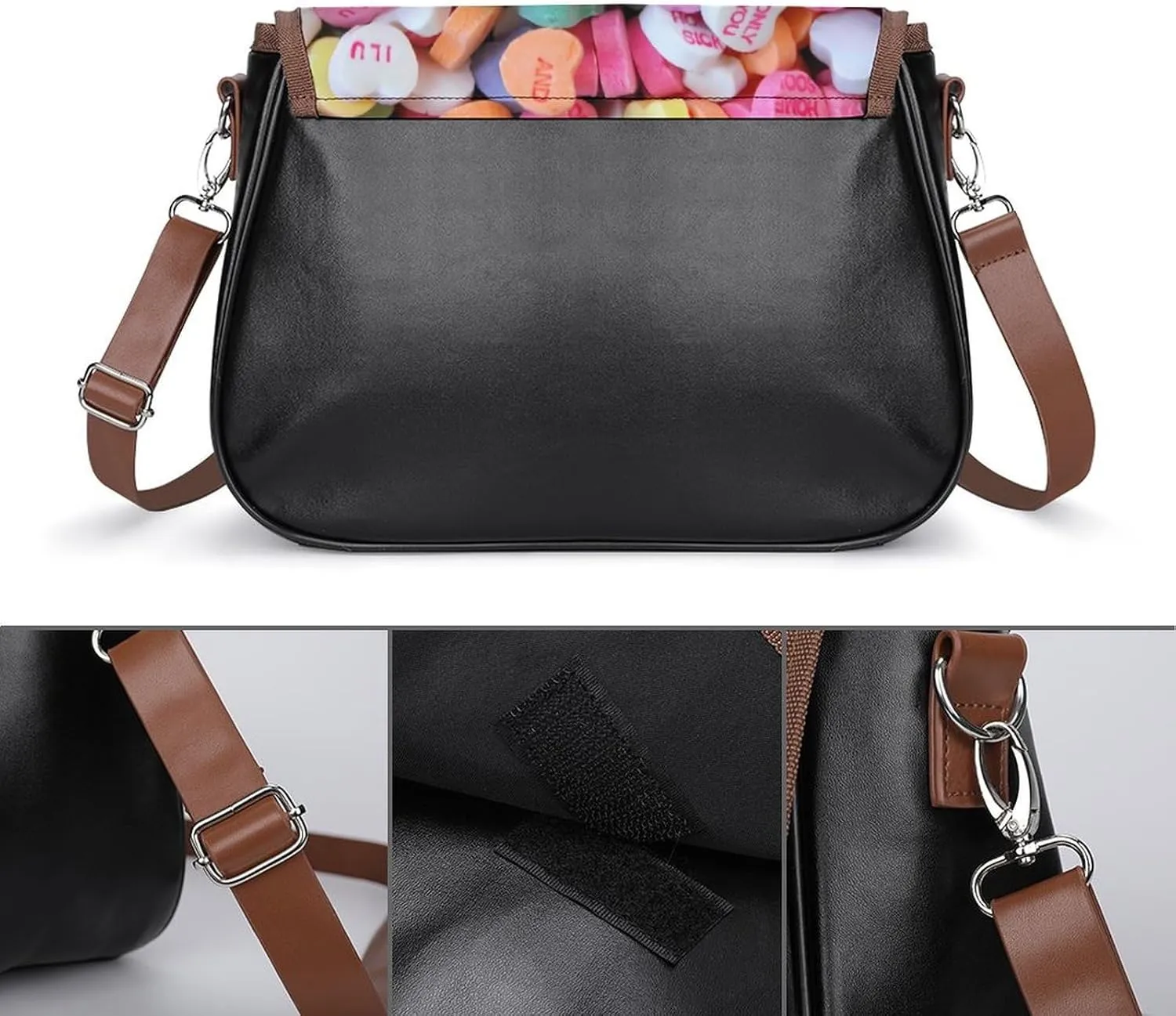 Decorative Beige Stone Leather Shoulder Bag with Detachable Shoulder Strap Versatile for Daily Use