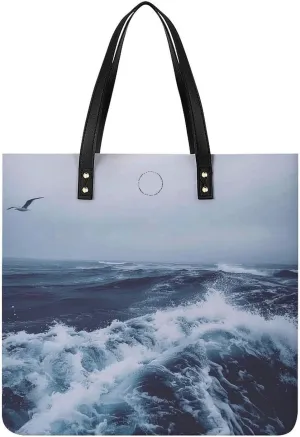 Deep Sea Blue Style Large Leather Handbags Women Fashion Handbag Multifunctional Travel Bag It Is A Great Gift for Mothers, Teachers, Friends, Bridesmaids