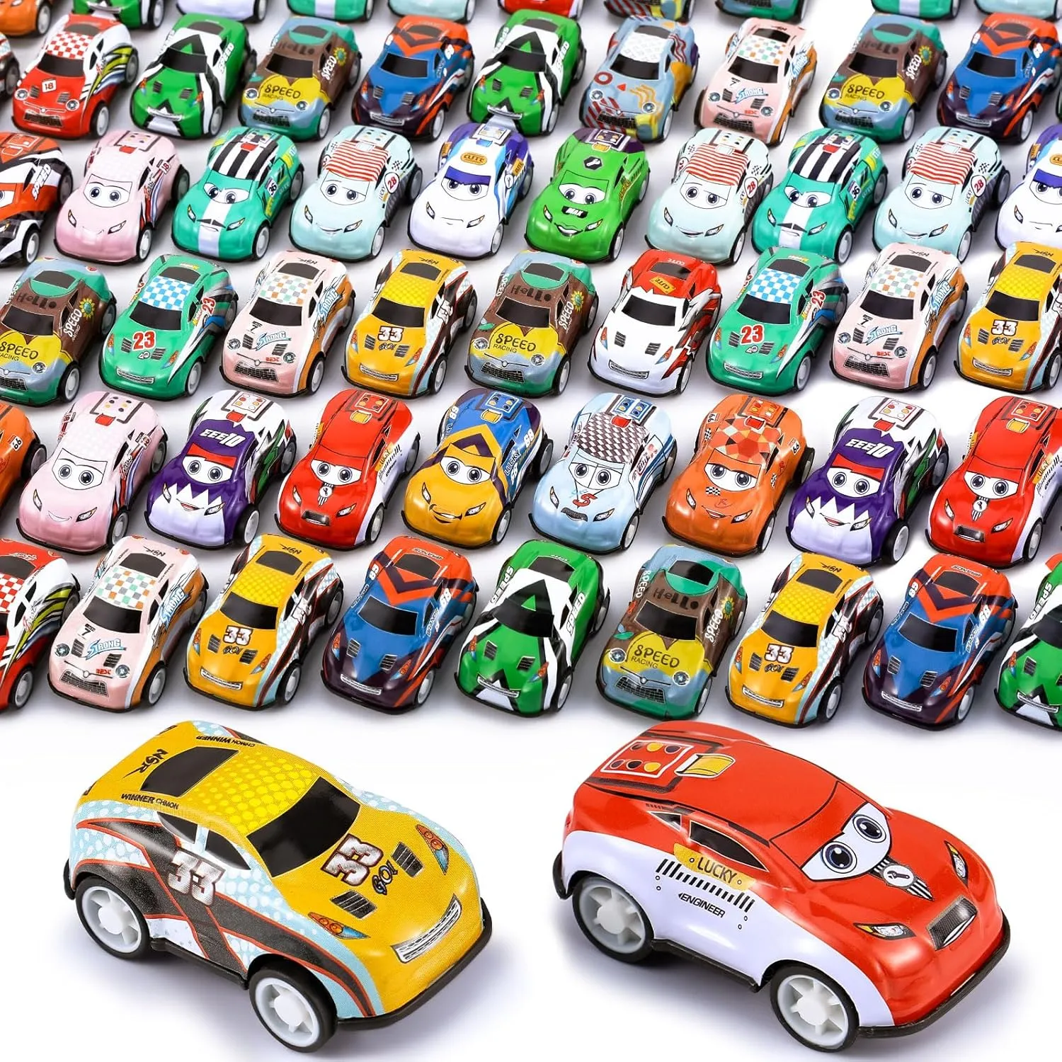 DERTE 150PCS Mini Pull Back Cars Race Cars Toy Bulk Vehicles Party Favors Classroom Reward Box Pinata Fillers Goodie Bag Stuffers for Kids Boys Girls Birthday Party