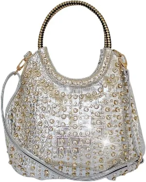 Diamonds Women Handbags Genuine Leather Shoulder Bag Female White Rhinestone Messenger Crossbody Tote Bags For Walks
