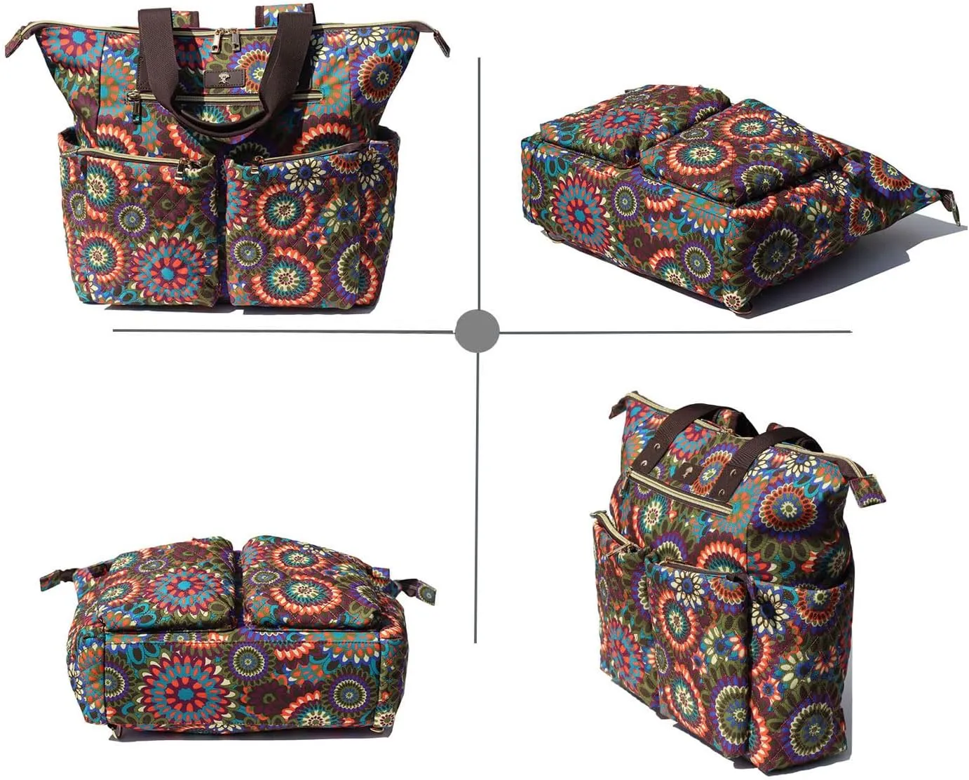 Diaper Tote Bag Totepack Backpack 2 in 1 for Women Multifunctional Large Capacity with Insulated Pockets Travel