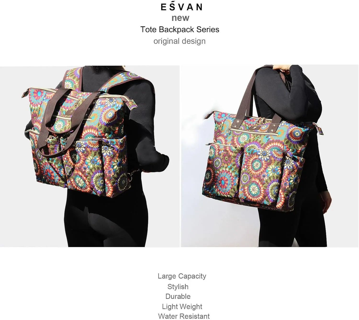Diaper Tote Bag Totepack Backpack 2 in 1 for Women Multifunctional Large Capacity with Insulated Pockets Travel
