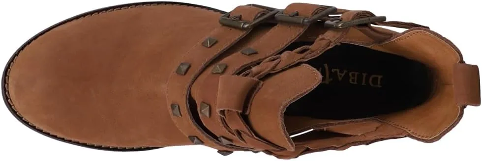 Diba True Womens West Valley Studded Braided Casual Boots Ankle Mid Heel 2-3" - Brown