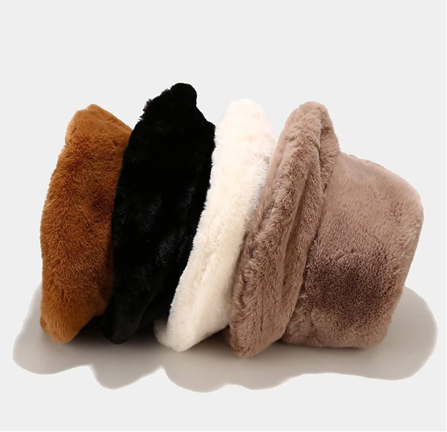 Dirholl Women's Winter Faux Fur Fuzzy Warm Bucket Hat
