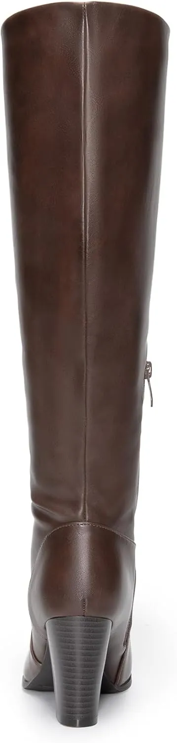 DREAM PAIRS Women's Chunky Heel Knee High and Up Boots