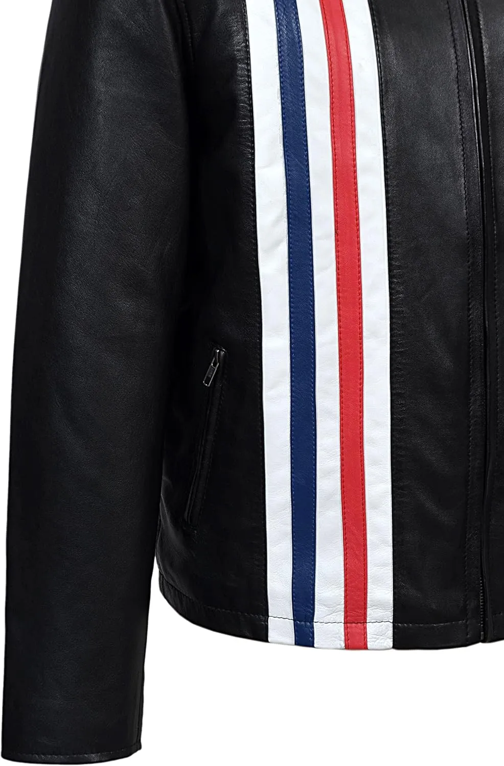 'Easy Rider' Men's Black Motorcycle Style Biker Real Lambskin Leather Jacket