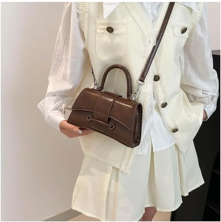 Edgy Sweetheart Shoulder Bag Sling bag Glossy Leather Quality Crossbody Bag Stylish Women Bag Simple and Graceful for Women