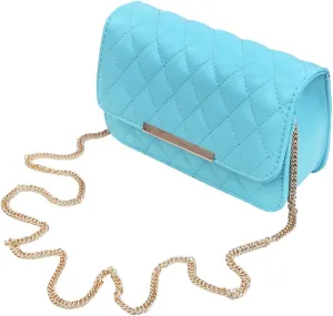 Elegant Smooth PU Leather Quilted Clutch Handbag Crossbody Shoulder Bag - Diff Colors