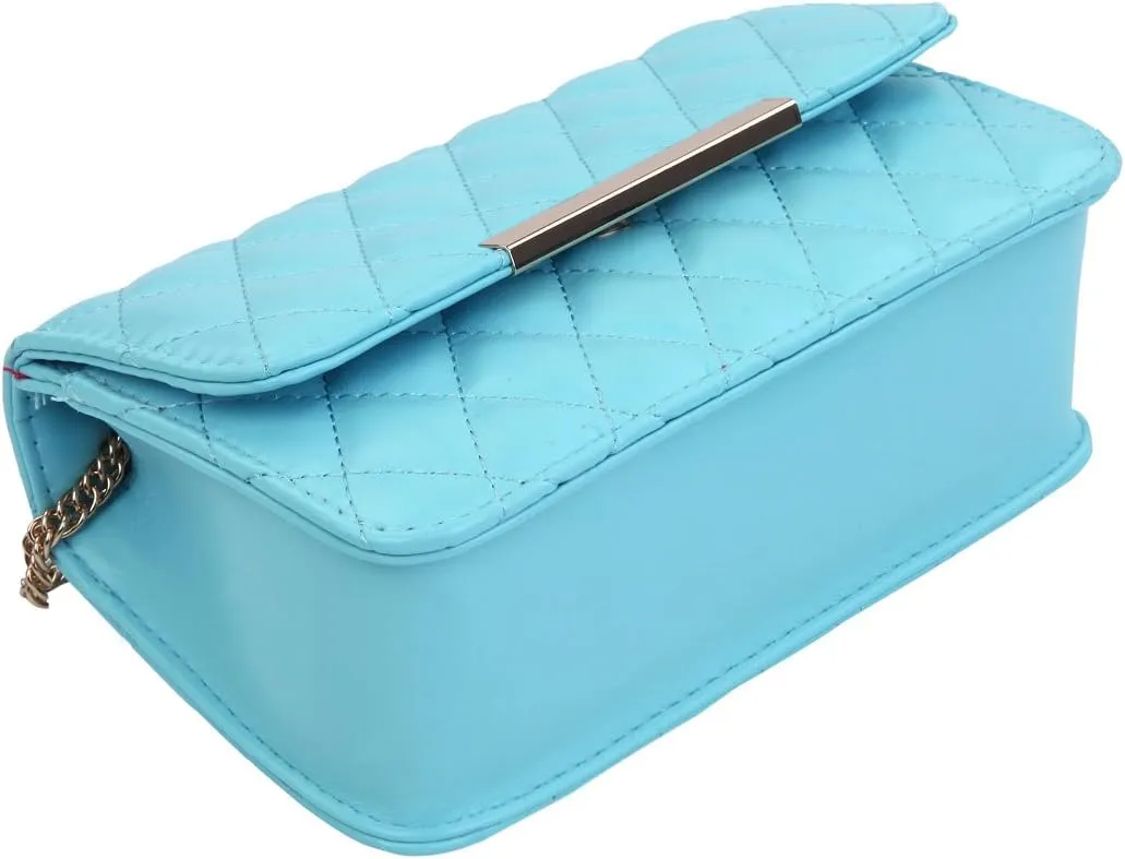 Elegant Smooth PU Leather Quilted Clutch Handbag Crossbody Shoulder Bag - Diff Colors