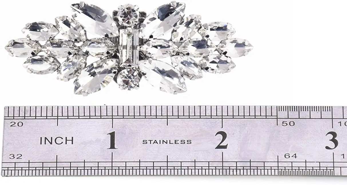 ELEGANTPARK Decorative Shoe Clips for Pumps Rhinestones Shoes Jewelry Clips Clutch Dress Hat Shoe Clip 2 Pcs