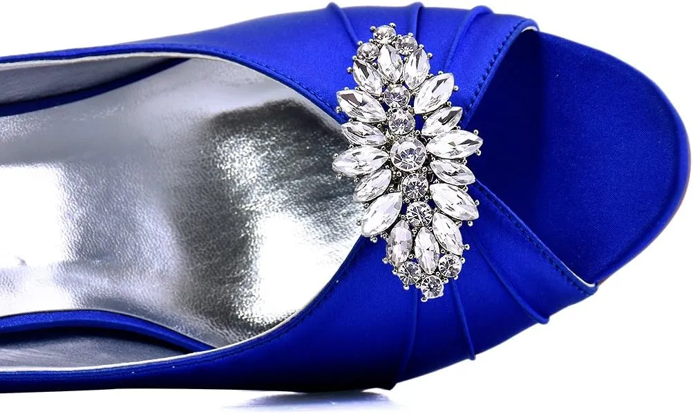 ELEGANTPARK Decorative Shoe Clips for Pumps Rhinestones Shoes Jewelry Clips Clutch Dress Hat Shoe Clip 2 Pcs