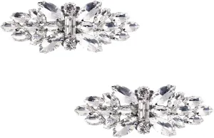 ELEGANTPARK Decorative Shoe Clips for Pumps Rhinestones Shoes Jewelry Clips Clutch Dress Hat Shoe Clip 2 Pcs