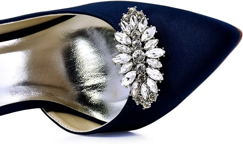 ELEGANTPARK Decorative Shoe Clips for Pumps Rhinestones Shoes Jewelry Clips Clutch Dress Hat Shoe Clip 2 Pcs