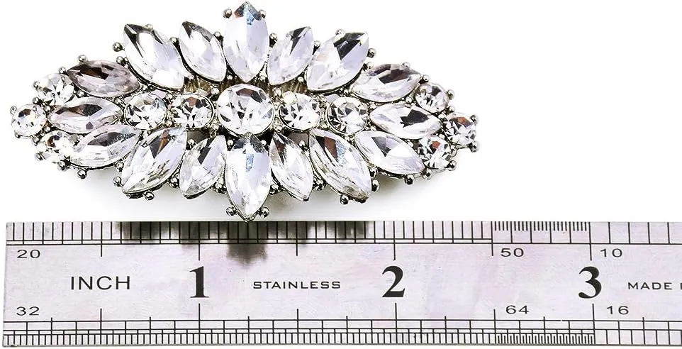 ELEGANTPARK Decorative Shoe Clips for Pumps Rhinestones Shoes Jewelry Clips Clutch Dress Hat Shoe Clip 2 Pcs