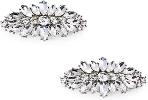 ELEGANTPARK Decorative Shoe Clips for Pumps Rhinestones Shoes Jewelry Clips Clutch Dress Hat Shoe Clip 2 Pcs