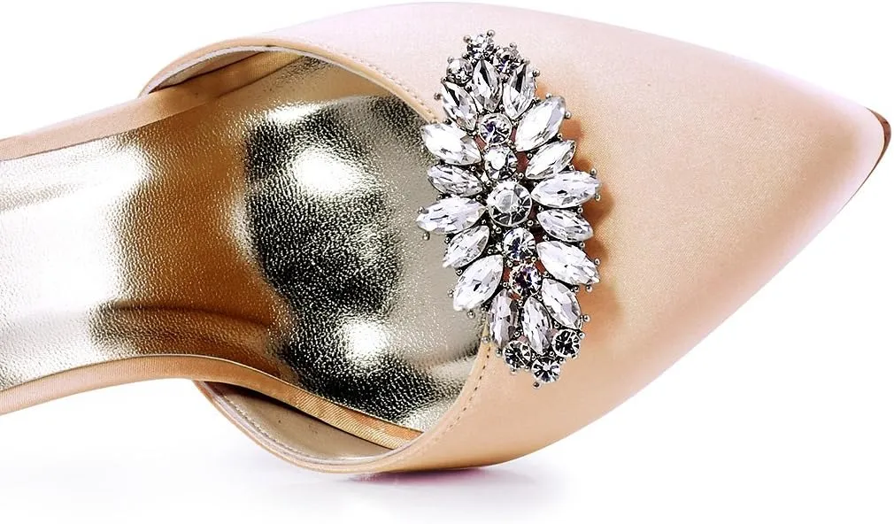 ELEGANTPARK Decorative Shoe Clips for Pumps Rhinestones Shoes Jewelry Clips Clutch Dress Hat Shoe Clip 2 Pcs