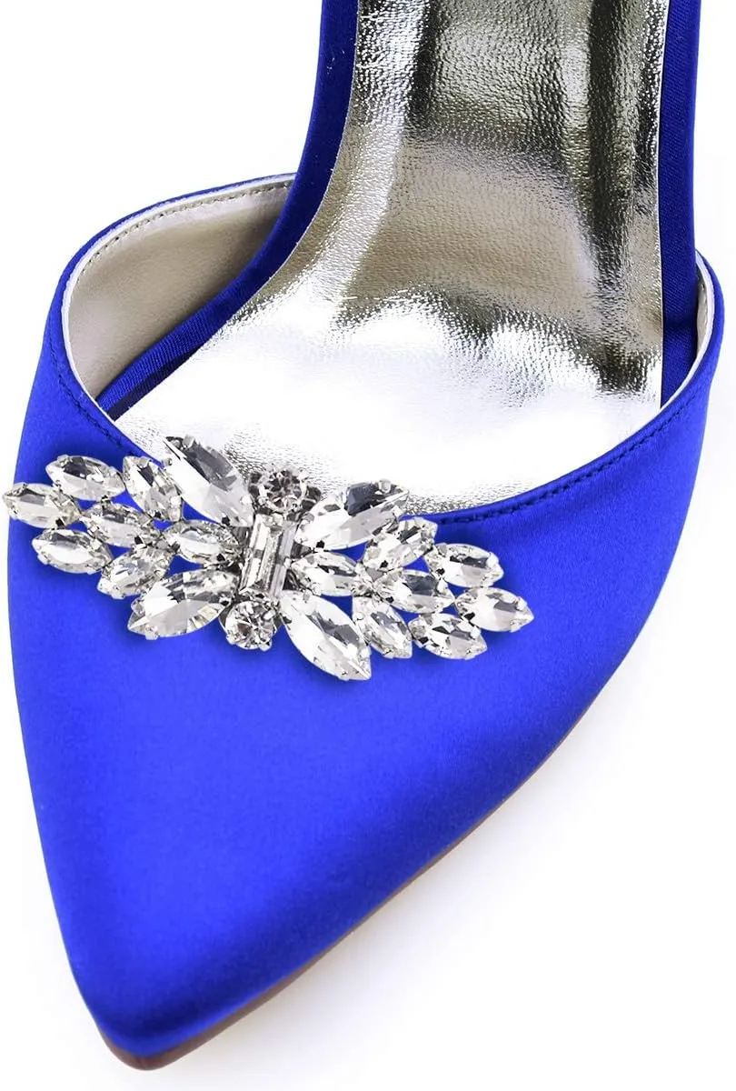 ELEGANTPARK Decorative Shoe Clips for Pumps Rhinestones Shoes Jewelry Clips Clutch Dress Hat Shoe Clip 2 Pcs