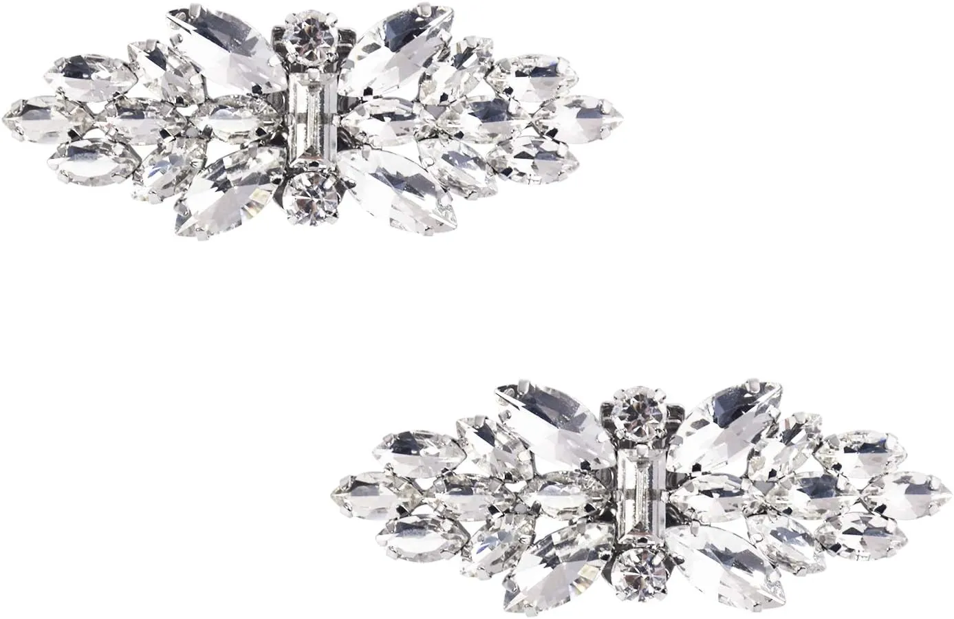 ELEGANTPARK Decorative Shoe Clips for Pumps Rhinestones Shoes Jewelry Clips Clutch Dress Hat Shoe Clip 2 Pcs